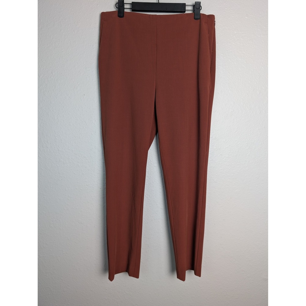 Ann Taylor Womens Rust Brown Side Zip Stretch Slim Ankle Pants Size‎ 8